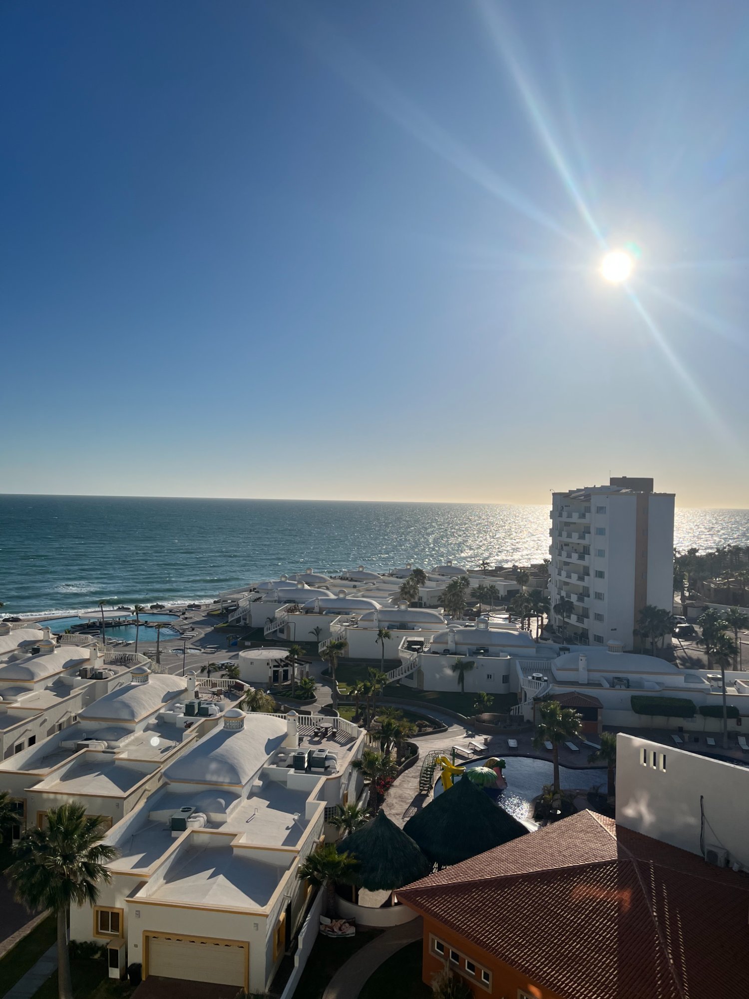 View from Delphin 701 balcony over Las Palmas Resort and Sea of Cortez